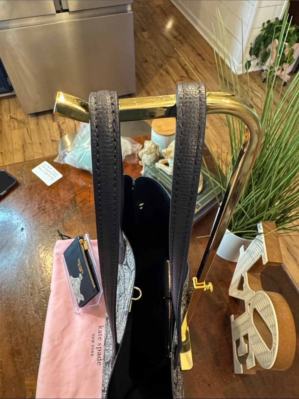 🩵kate spade Black & White Pomeranian Print Tote with Matching Pouch